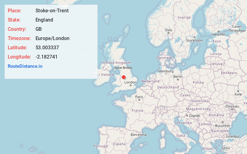 Map of Stoke-on-Trent