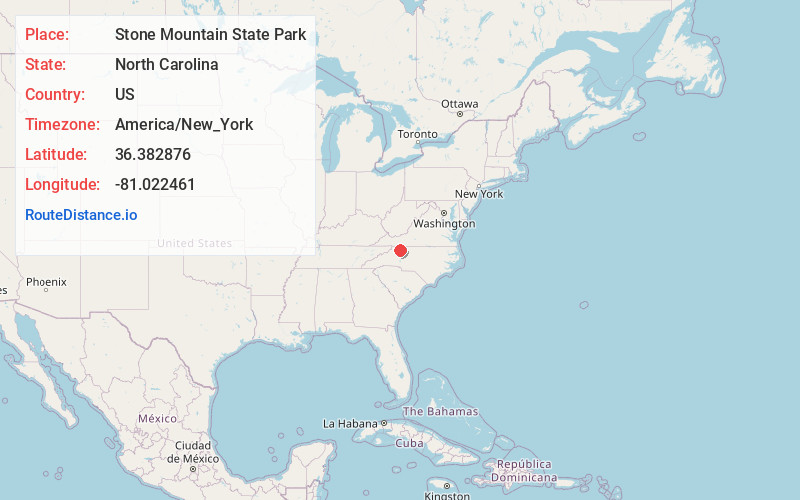 Map of Stone Mountain State Park