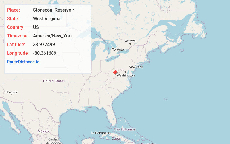 Map of Stonecoal Reservoir