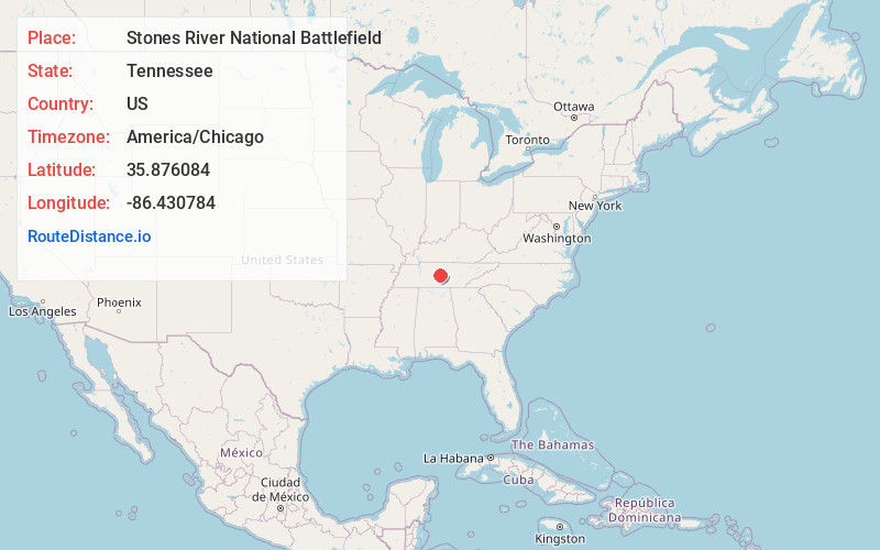 Map of Stones River National Battlefield