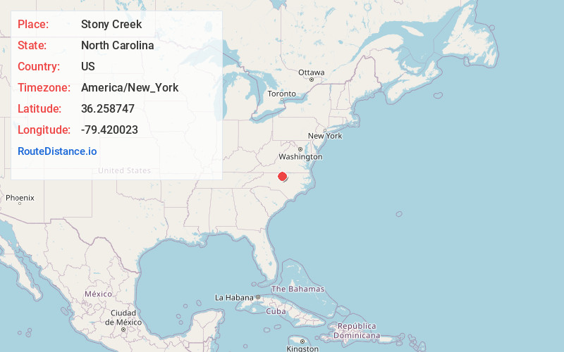 Map of Stony Creek