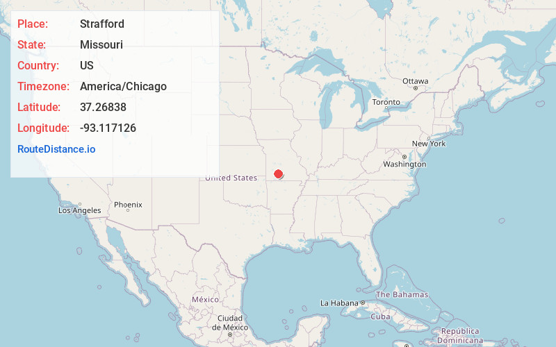 Map of Strafford