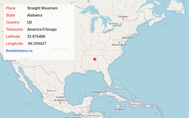 Map of Straight Mountain