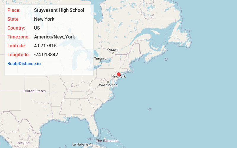 Map of Stuyvesant High School