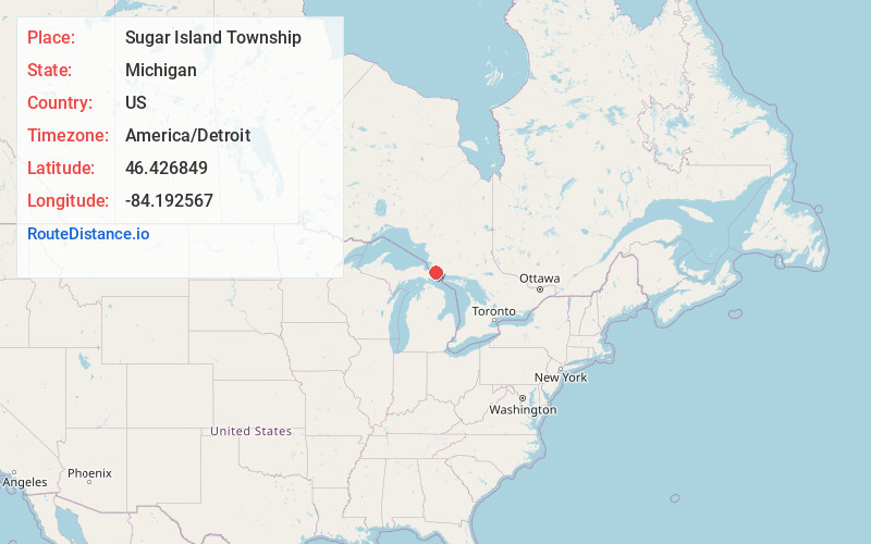 Map of Sugar Island Township