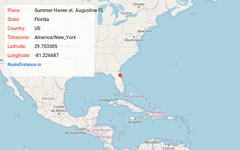 Map of Summer Haven st. Augustine FL