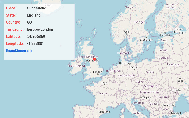 Map of Sunderland