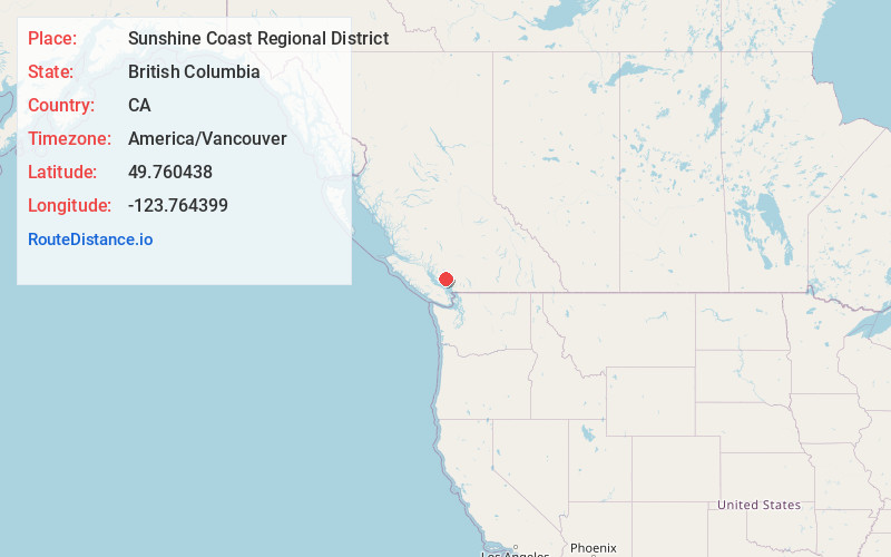 Map of Sunshine Coast Regional District
