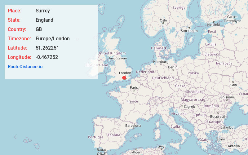 Map of Surrey