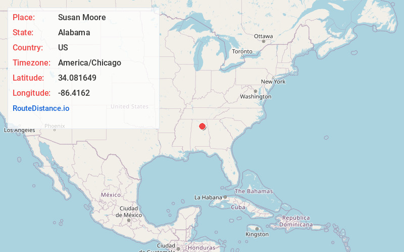 Map of Susan Moore