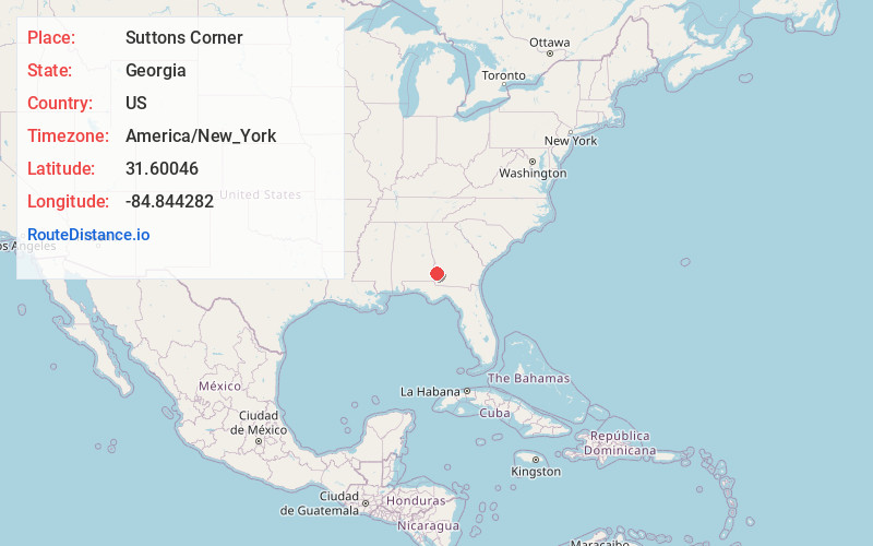 Map of Suttons Corner