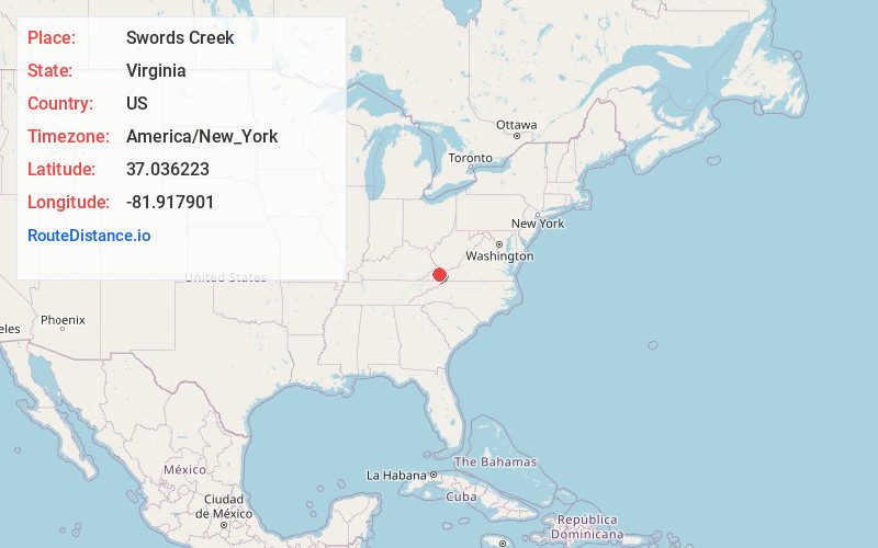 Map of Swords Creek