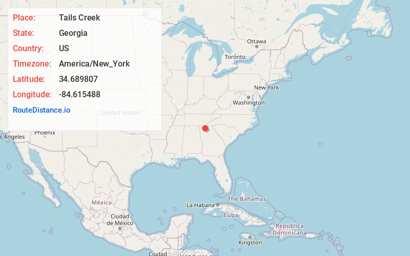 Map of Tails Creek
