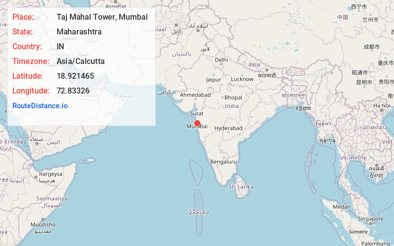 Map of Taj Mahal Tower, Mumbai