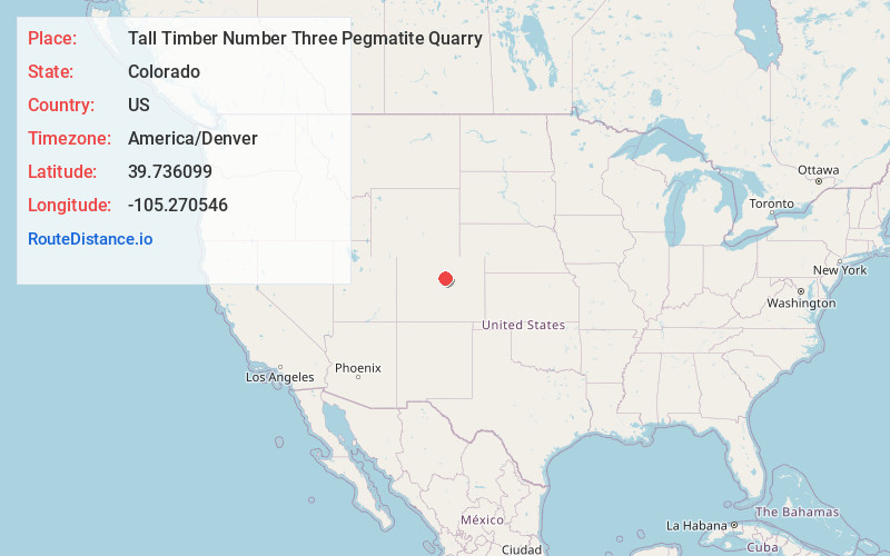 Map of Tall Timber Number Three Pegmatite Quarry