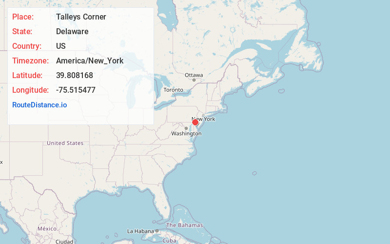 Map of Talleys Corner