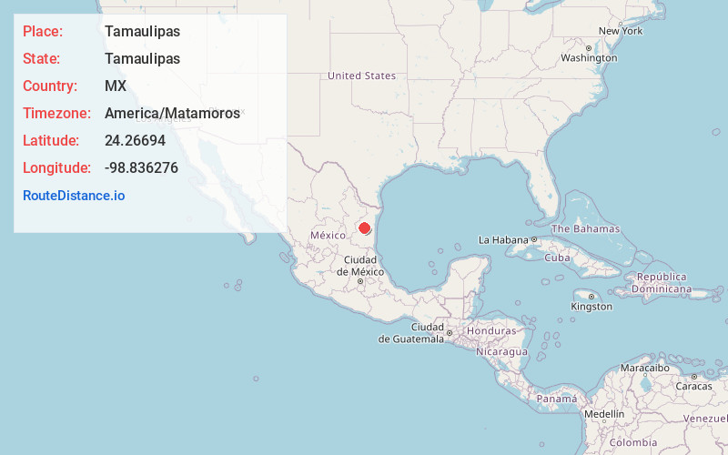 Map of Tamaulipas