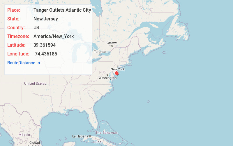 Map of Tanger Outlets Atlantic City