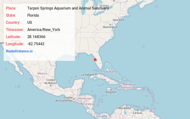 Map of Tarpon Springs Aquarium and Animal Sanctuary