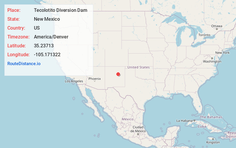 Map of Tecolotito Diversion Dam