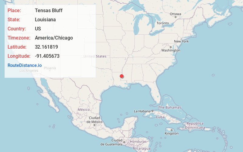 Map of Tensas Bluff
