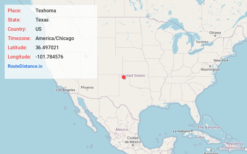 Map of Texhoma