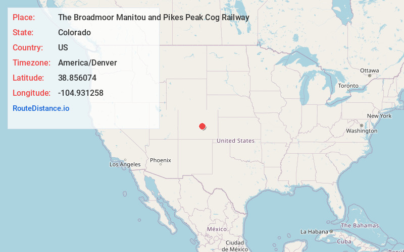 Map of The Broadmoor Manitou and Pikes Peak Cog Railway