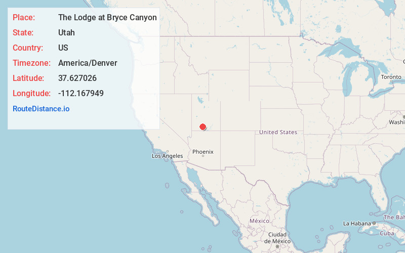 Map of The Lodge at Bryce Canyon