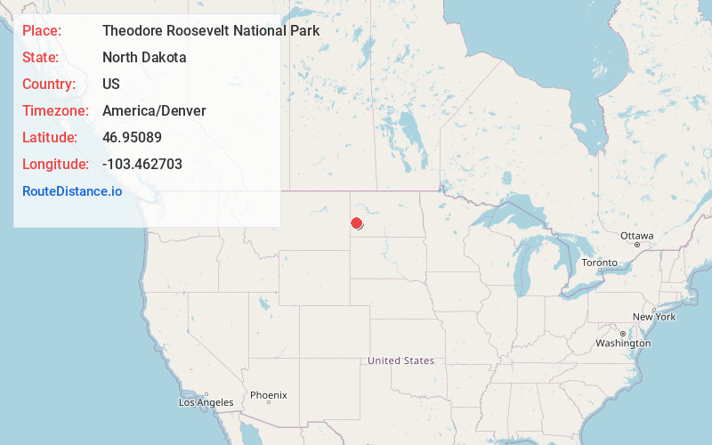 Map of Theodore Roosevelt National Park