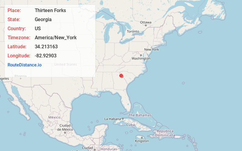Map of Thirteen Forks