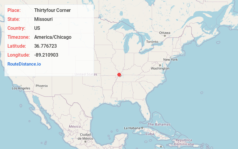 Map of Thirtyfour Corner