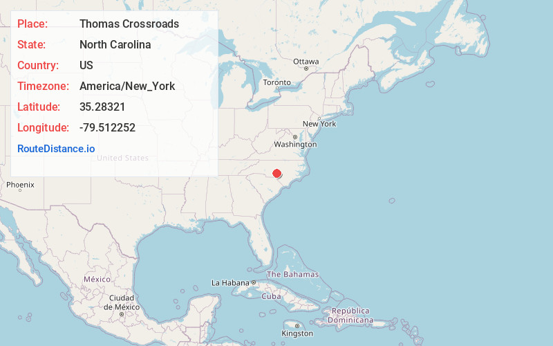 Map of Thomas Crossroads