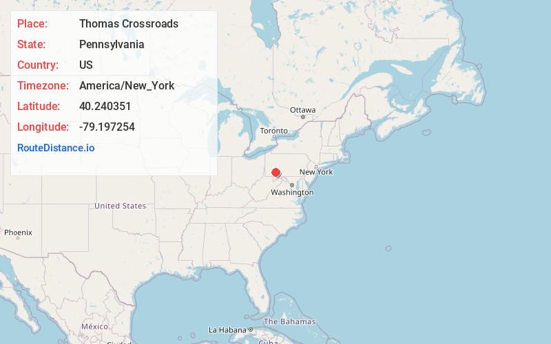 Map of Thomas Crossroads