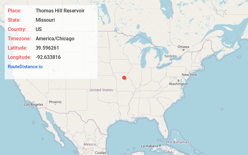 Map of Thomas Hill Reservoir