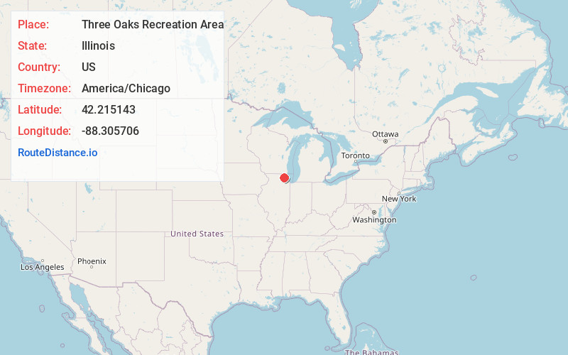 Map of Three Oaks Recreation Area