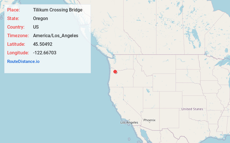 Map of Tilikum Crossing Bridge