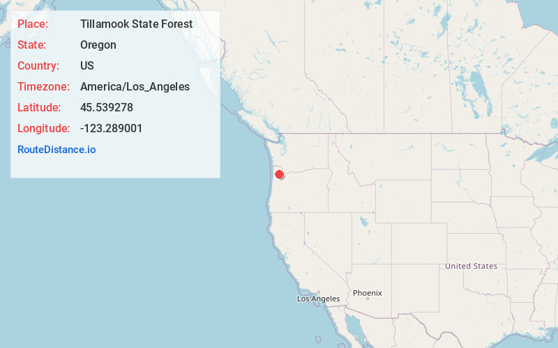Map of Tillamook State Forest
