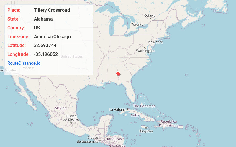 Map of Tillery Crossroad