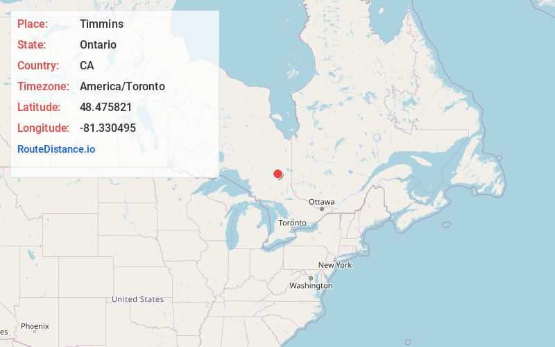 Map of Timmins