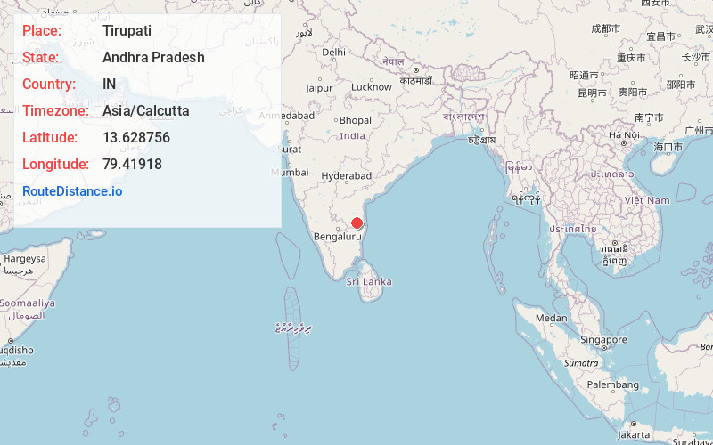 Map of Tirupati