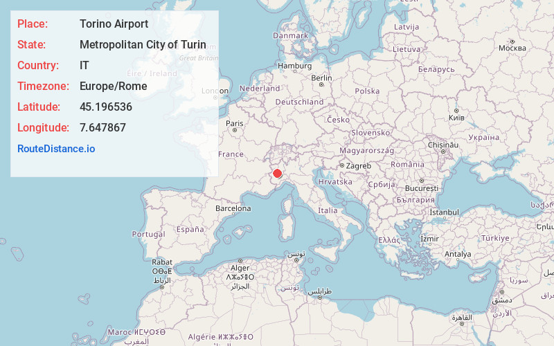 Map of Torino Airport
