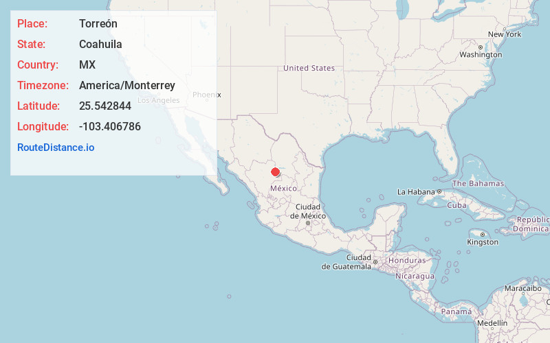 Map of Torreón