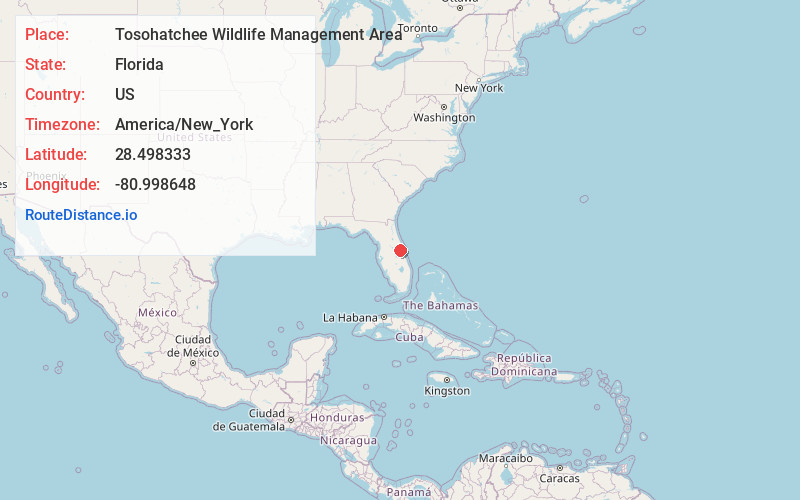 Map of Tosohatchee Wildlife Management Area