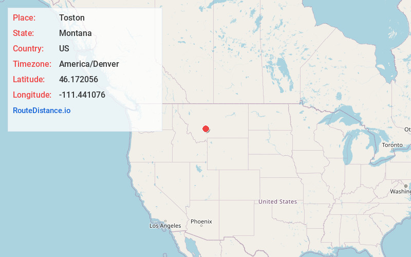 Map of Toston