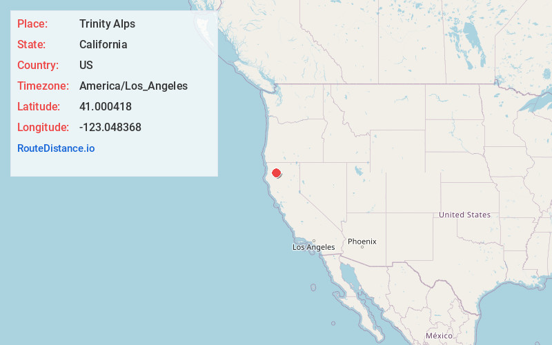 Map of Trinity Alps