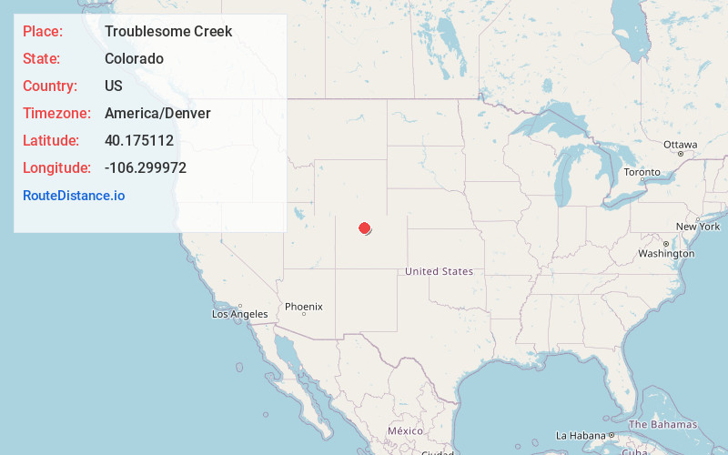Map of Troublesome Creek