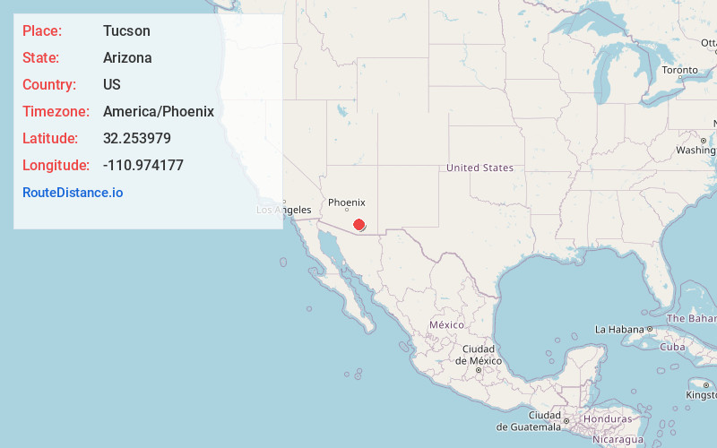 Map of Tucson