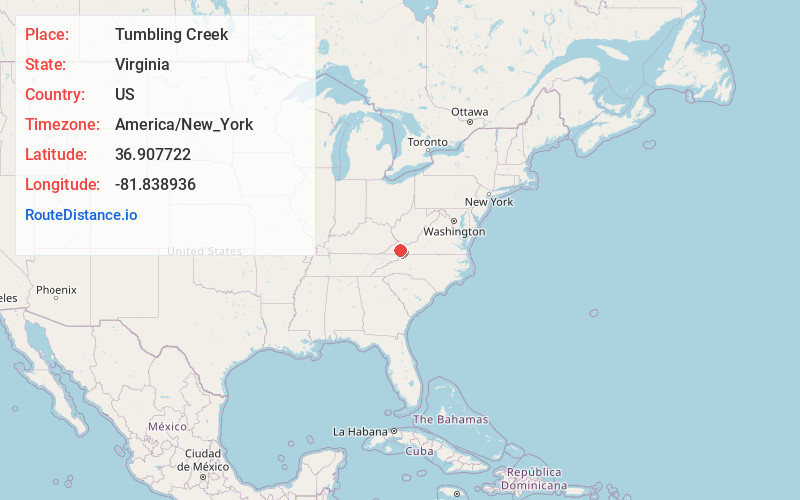 Map of Tumbling Creek