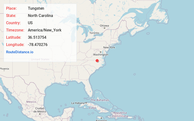 Map of Tungsten