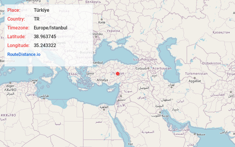 Map of Türkiye